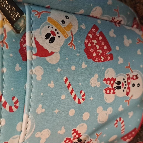 Loungefly Snowman Mickey & Minnie Mouse Mini Backpack With Ears Headband - Picture 15 of 15